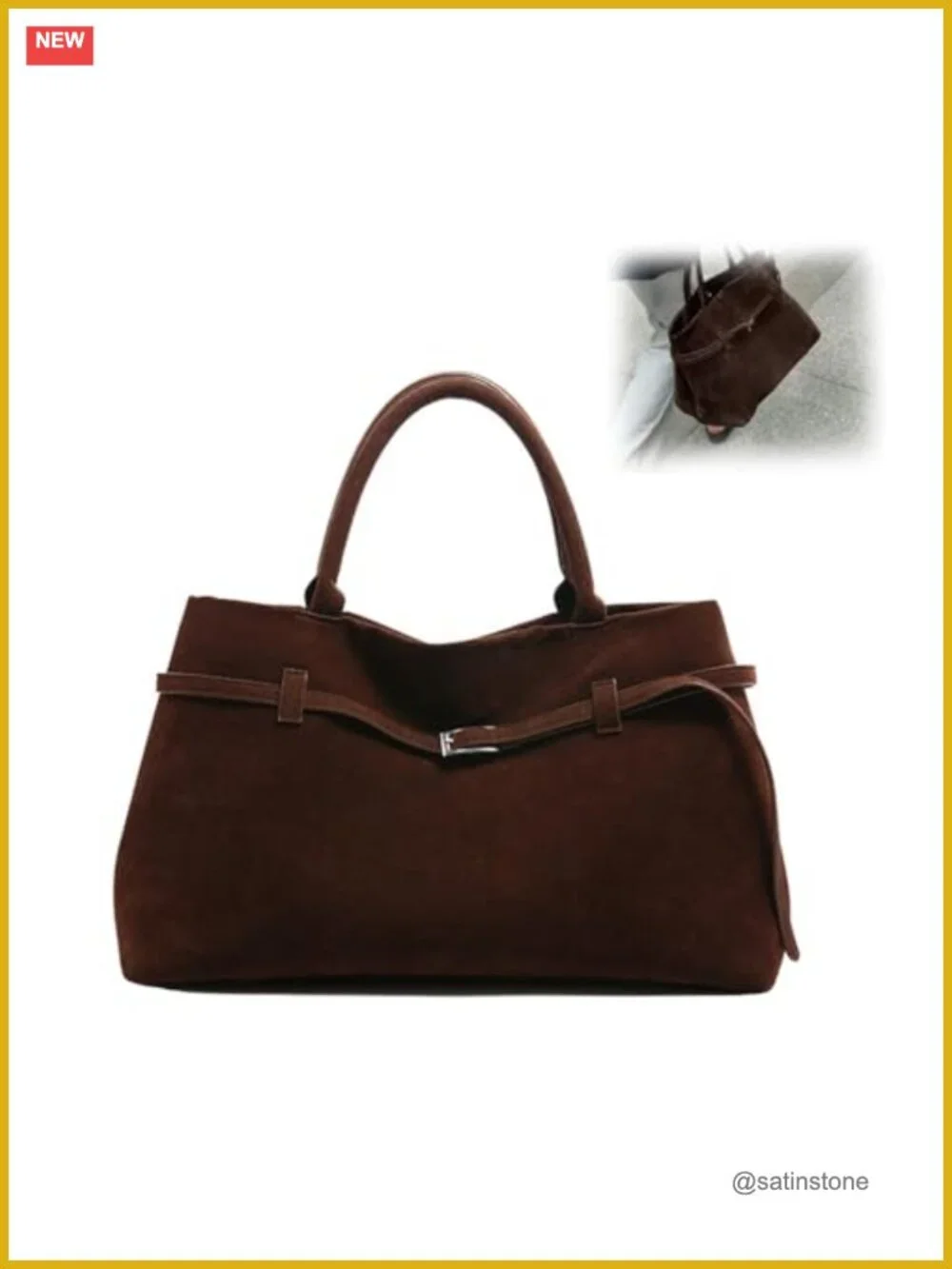 Faux Suede Slouchy Hobo Bag Large Tote Shoulder Satchel Handbag